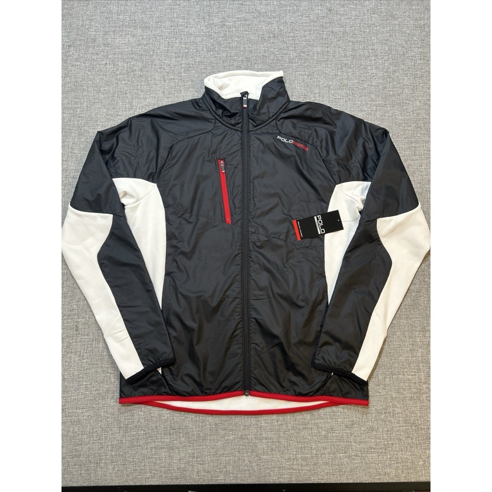 NEW Polo Sport Ralph Lauren Men M Black Zip Up Hybrid Tech Windbreaker Jacket